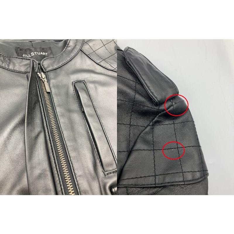 JILL STUART ブラック ライダースジャケット 羊皮 JILL STUART ジルスチュアート ラムレザー 羊革 ライダース