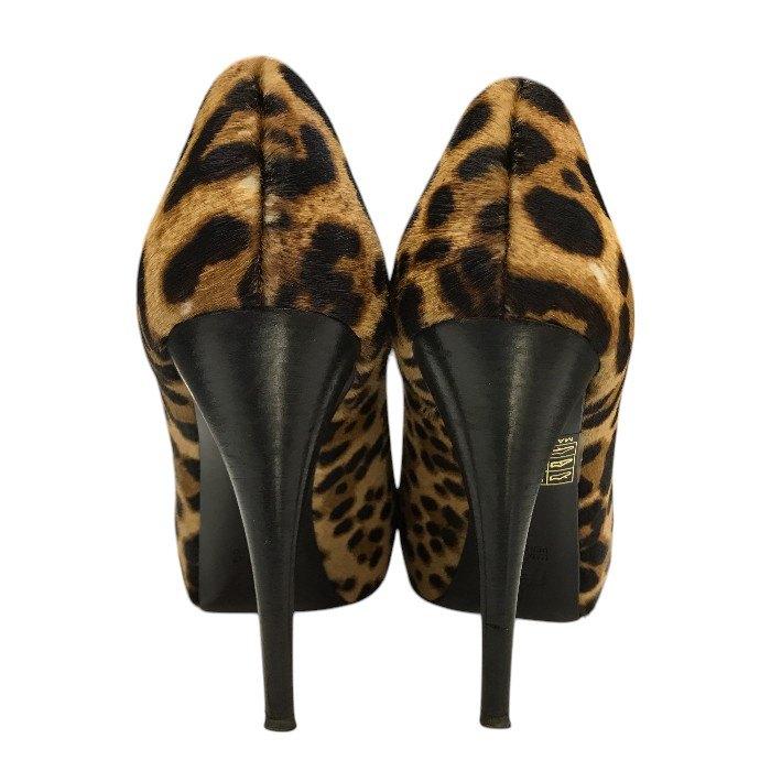 FENDIレオパード柄ハラコパンプス