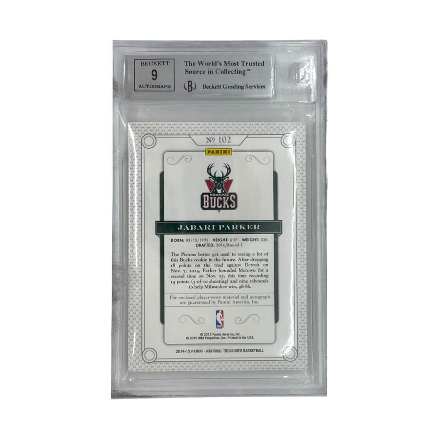 PANINI NBAカード NATIONAL TREASURES JABARI PARKER 22/99 #102 送料無料 中古 IT1 NBA PANINI NBAカード NATIONAL TREASURES JABARI PARKER 22/99