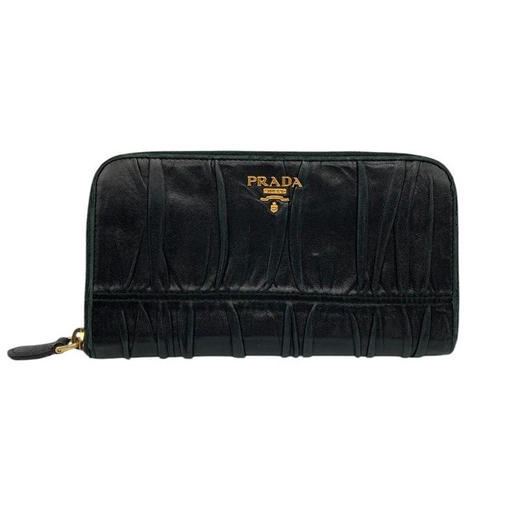 PRADA（プラダ） ナッパゴーフル ラウンドファスナー長財布 中古 D4 