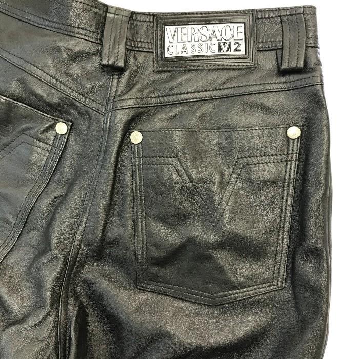 ヴェルサーチクラシックレザーパンツ VERSACE ヴェルサーチ CLASSIC V2 レザーパンツ レディース