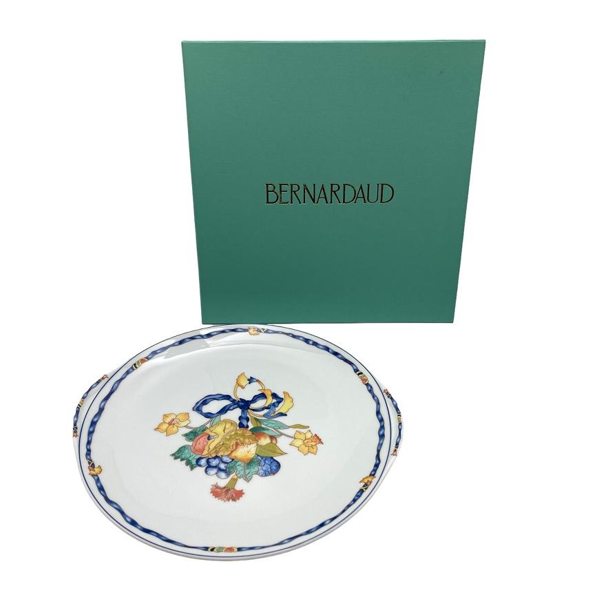 BERNARDAUD ベルナルド コームブルー ブーケーズ 25cm プレート 中古4