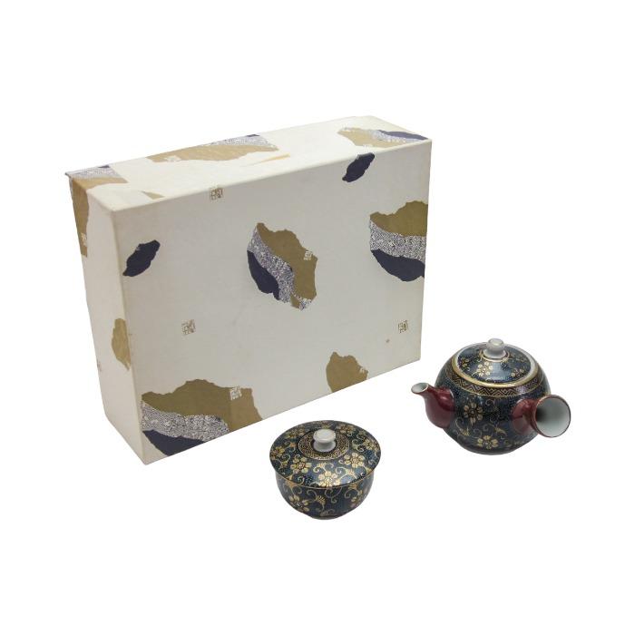 九谷焼 未使用品 蓋付茶器 青粒鉄仙 中古 送料無料 1 : 京都リサイクル