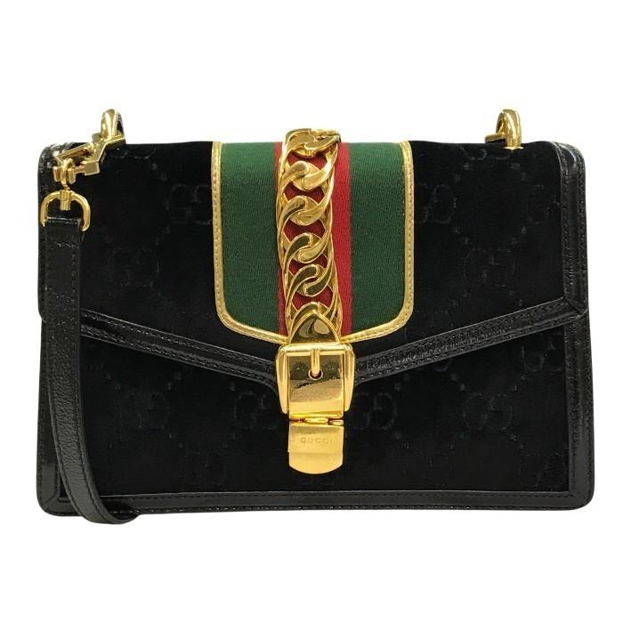GUCCI（グッチ） シルヴィ ショルダーバッグ レディース ベロア GG柄