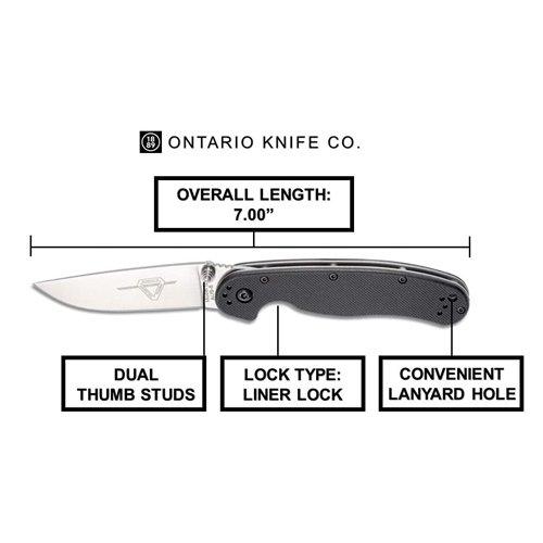 Ontario オンタリオ RAT II Rat - 2 ラット2 フォルダー ナイフ フォールディングナイフ Folding Knife ブラック #8860 -正規品-｜ryh-ad-yaf｜03