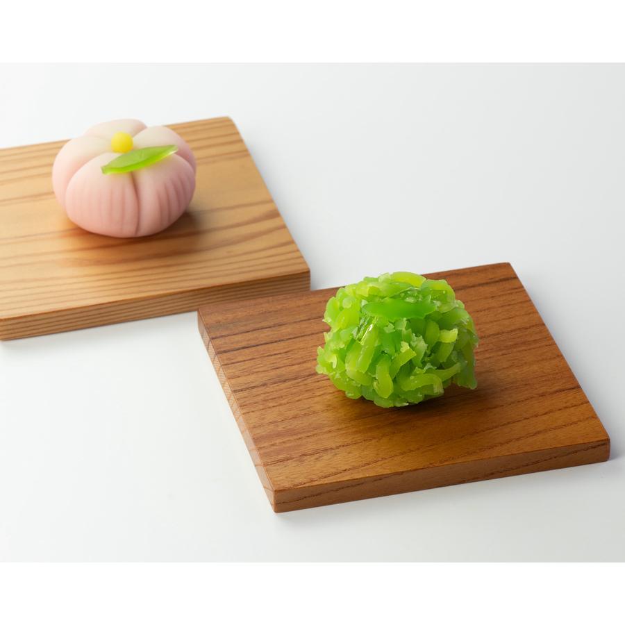 コースター 茶托 茶たく 木製 天然木 一枚板 無垢材 四角 100mm角 板厚