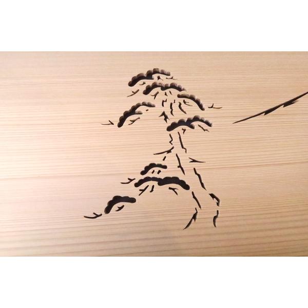 書院欄間 建具 【新品】 900mm×300mm・1枚 手作り 透かし彫り / 富士山