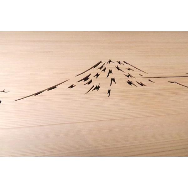 書院欄間 建具 【新品】 900mm×300mm・1枚 手作り 透かし彫り / 富士山