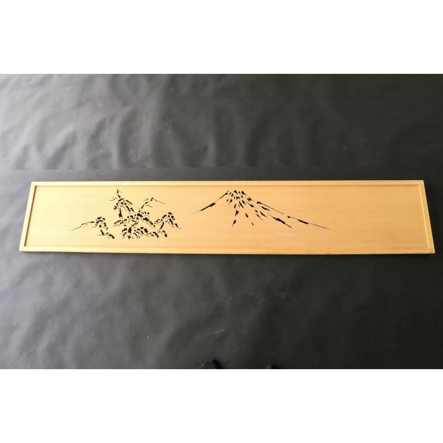 欄間　建具　欄間彫刻　国産材　富士山　無垢一枚板　高級手彫り欄間２間１組（１間×２枚）透かし彫り　国内加工
