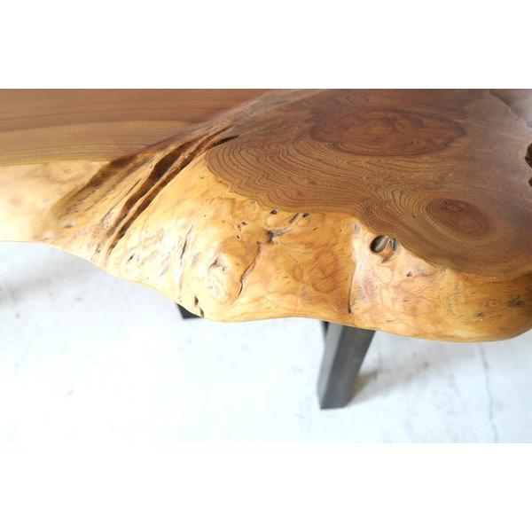 ダイニングテーブル 【１点もの商品】 一枚板 ケヤキ けやき 欅 天然木 無垢 幅193cm・奥行62〜106cm・高さ70cm【国産材 国内加工】