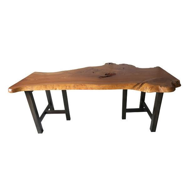 ダイニングテーブル 【１点もの商品】 一枚板 ケヤキ けやき 欅 天然木 無垢 幅193cm・奥行62〜106cm・高さ70cm【国産材 国内加工】