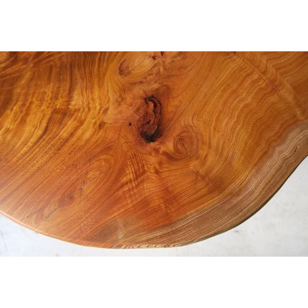 ダイニングテーブル 【１点もの商品】 一枚板 ケヤキ けやき 欅 天然木 無垢 幅200cm・奥行82〜120cm・高さ70cm【国産材 国内加工】_10