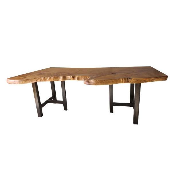 ダイニングテーブル 【１点もの商品】 一枚板 ケヤキ けやき 欅 天然木 無垢 幅200cm・奥行82〜120cm・高さ70cm【国産材 国内加工】_5