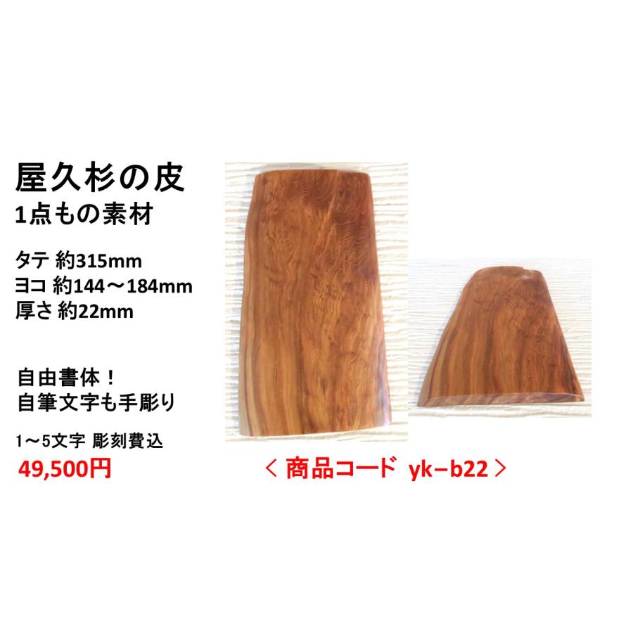 屋久杉の皮 1点もの商品 表札 看板 店名板 社名板 木製 天然木 屋久杉