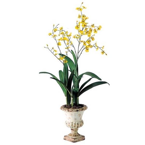 人工観葉草木 鉢花 オンシジウムポット 造花 お花 ONSFLGD7610 花、ガーデニング-造花、アートフラワー