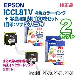 カラリオ 【純正品 2セット】 エプソン ICCL81V 純正インク