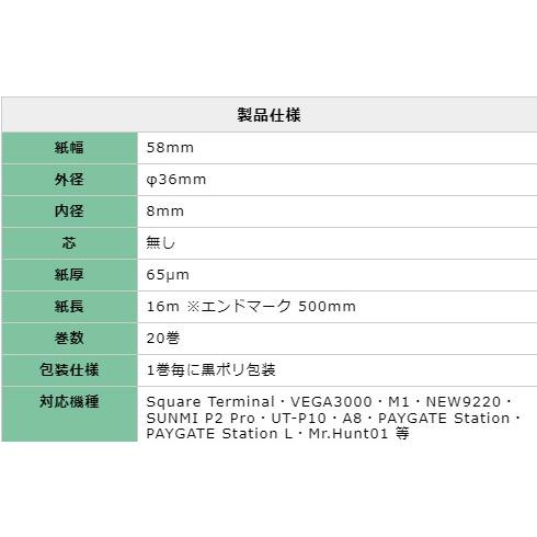 Square ターミナル + 感熱紙 1箱(20巻)付き プリンター内蔵型 Square ターミナル + 感熱紙 1箱(20巻)付き プリンター内蔵型