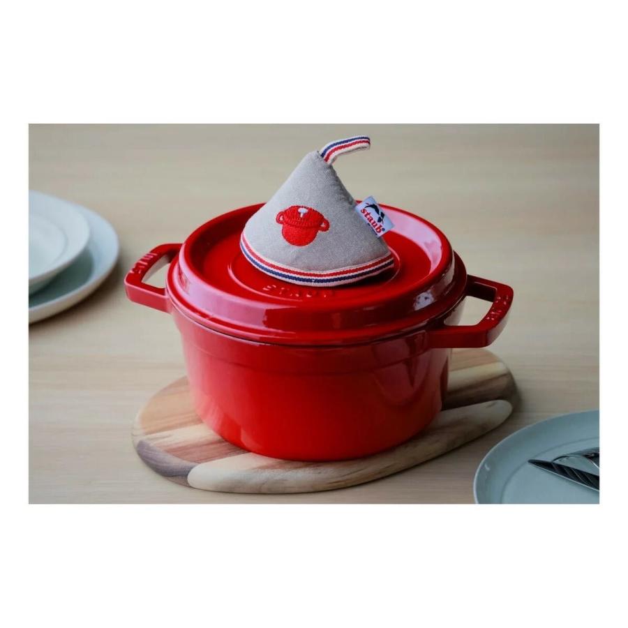 STAUB ストウブ 両手鍋 シャローココットラウンド 26cm ミトン付 4L チェリー 国内正規品 ストウブ Staubの画像