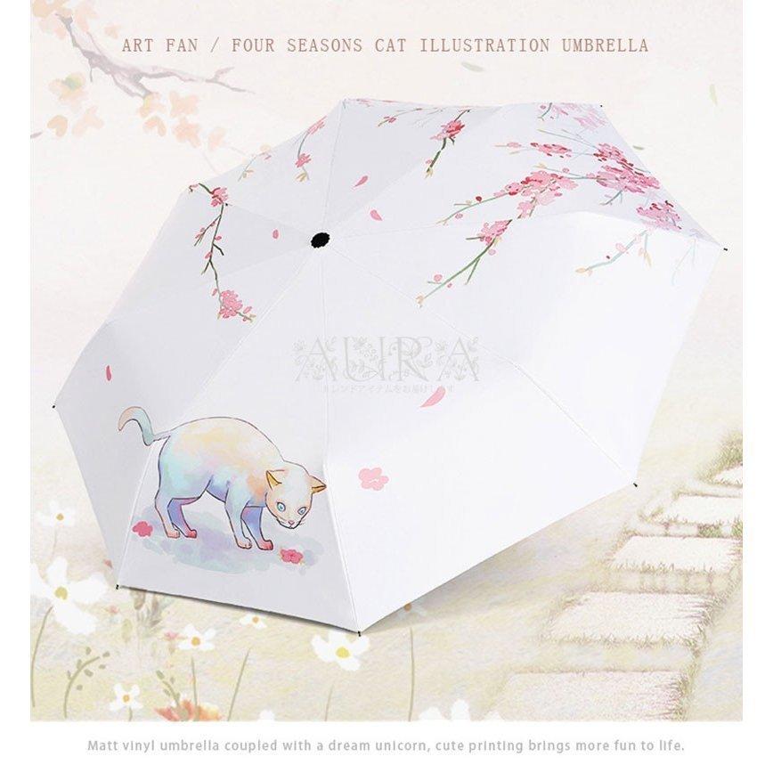 傘折りたたみ傘自動開閉撥水性折りたたみ傘猫柄紫外線カット8本骨三つ折りupf50 日傘晴雨兼用丈夫 New Lp 良品楽市楽座ストア 通販 Yahoo ショッピング