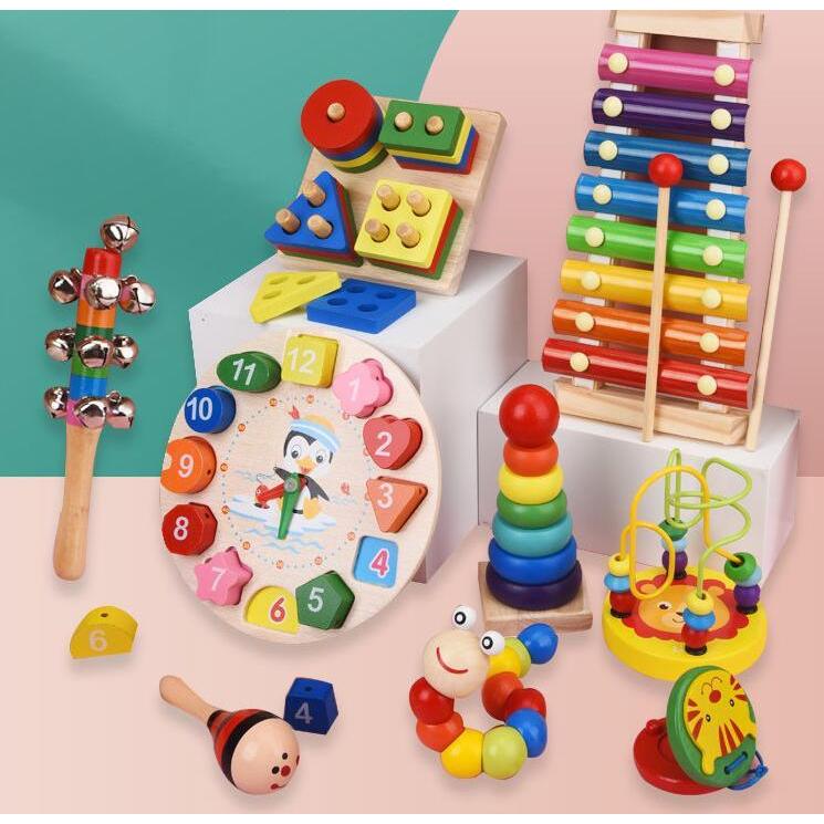 おもちゃ 知育玩具 木のおもちゃセット 出産祝い 1歳 2歳 3歳 男女誕生日 プレゼント 楽器 おもちゃ 9点 3点  :qjbk05001:良品楽市楽座ストア - 通販 - Yahoo!ショッピング