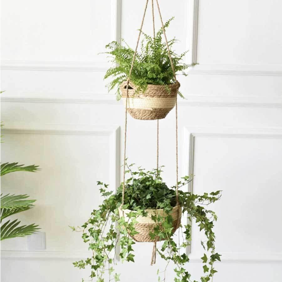 ハンギングプランター ハンギングバスケット おしゃれ 観葉植物 植木鉢 吊り鉢 花鉢 屋外 インテリア 室内 プラスチック製 白 3点入り バーゲンで