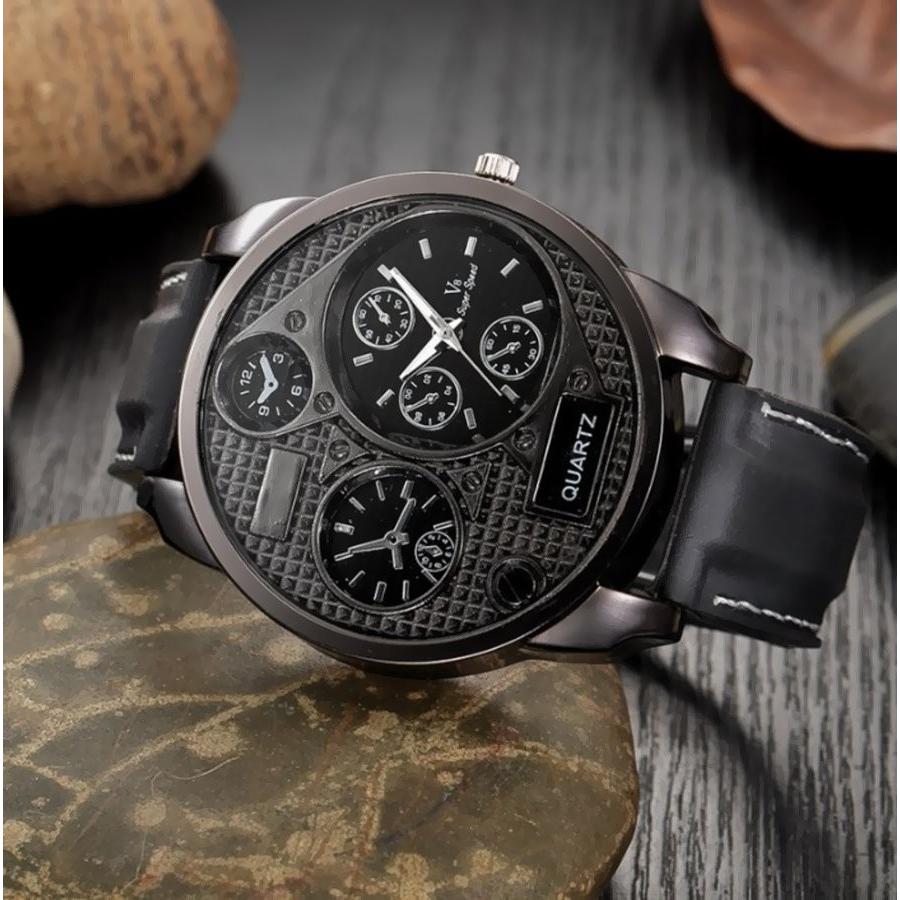 メンズ 腕時計 クロノグラフ おしゃれ デザイン ウォッチ 生活防水 ブラック 0501 良品yahoo ショップ 通販 Yahoo ショッピング