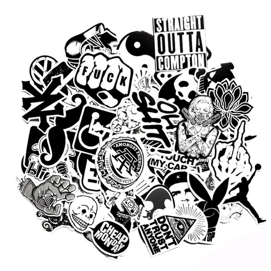 モノトーン 白黒 防水 ステッカー シール 車 スーツケース デコレーション 60枚 セット 0501 0001 良品yahoo ショップ 通販 Yahoo ショッピング