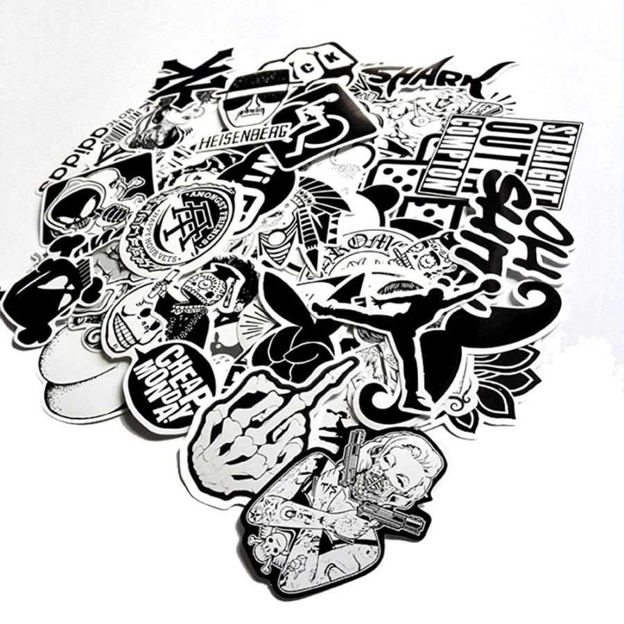 モノトーン 白黒 防水 ステッカー シール 車 スーツケース デコレーション 60枚 セット 0501 0001 良品yahoo ショップ 通販 Yahoo ショッピング