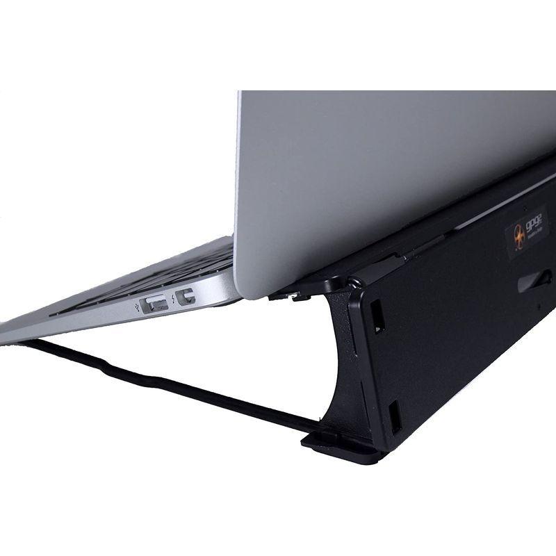 2周年記念イベントが Gpg2 ノートパソコン用 折りたたみ 軽量 スタンド ノートpc 持ち運び デスク Macbook対応 熱対策 ブラック Discoversvg Com