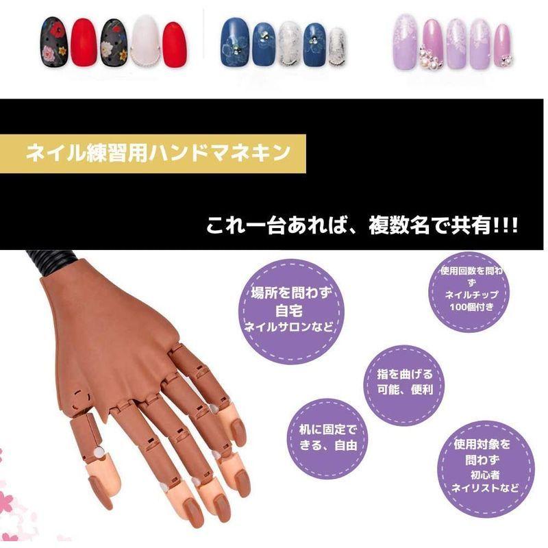 最新デザインの ネイルアート ハンドマネキン ネイルアートツール 練習用 ネイリストに 初心者 ネイル検定に必要 ネイルチップ付き 100枚 固定式 Www Threeriversofs Com