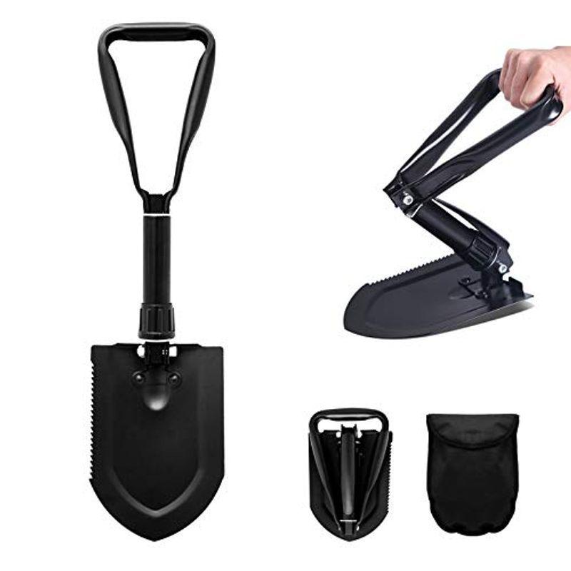 Bodam進化版折りたたみ式シャベル スコップ 折り畳み園芸シャベル 高炭素鋼 つるはし 多機能 ガーデニング コンパクト 折りたたみ