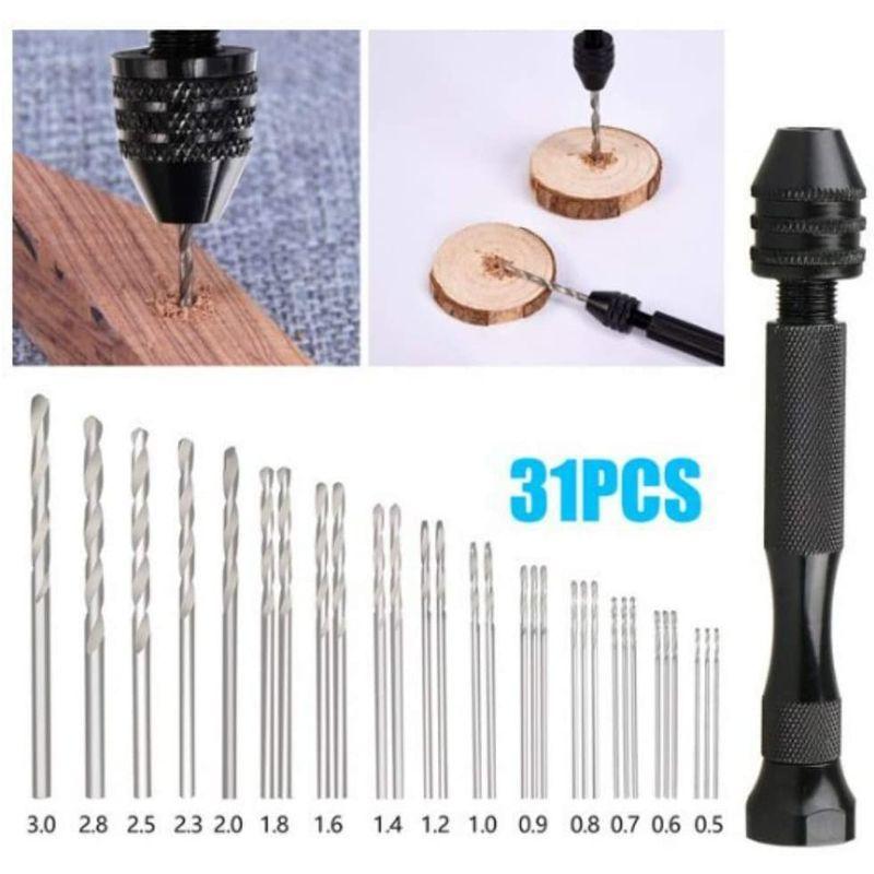 メーカー包装済 31本セット ハンドドリルセット 手動ドリル 穴あけツール 0 5 3 0mm ハンドドリル ピンバイス 穴あけツールセット 木工用ドリル Discoversvg Com