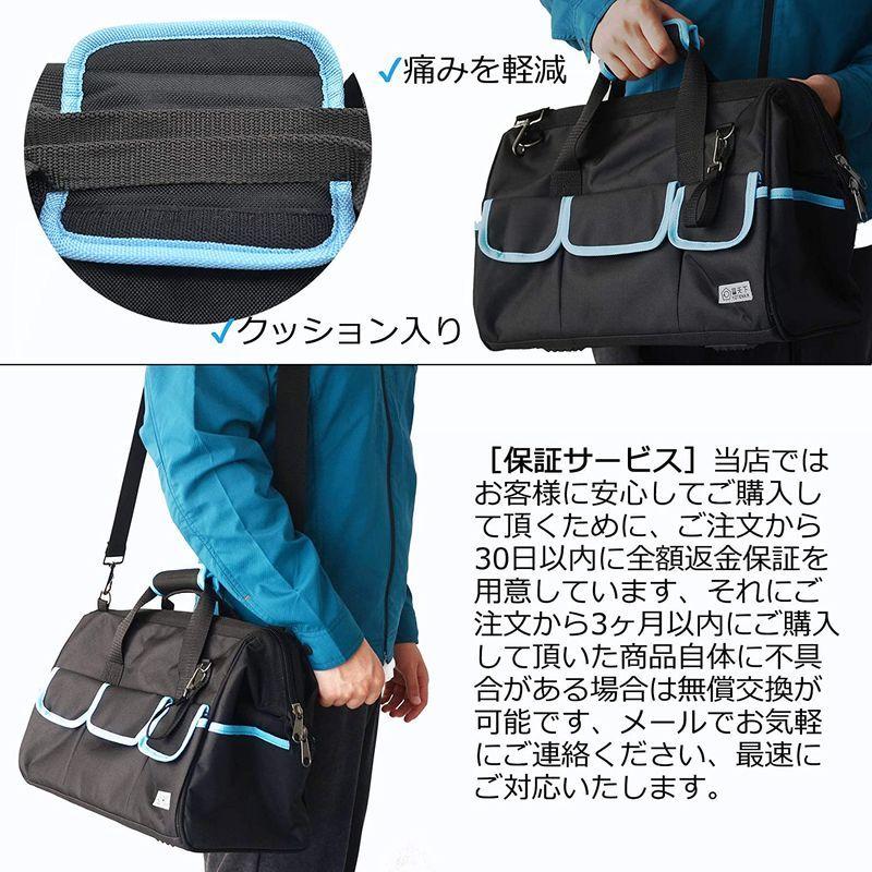 工具バッグ ツールバッグ 工具差し入れ 道具袋 ショルダー付き 大容量 大口収納 ワイドオープン 強化底 軽量 丈夫 多機能|ryohinshop|05