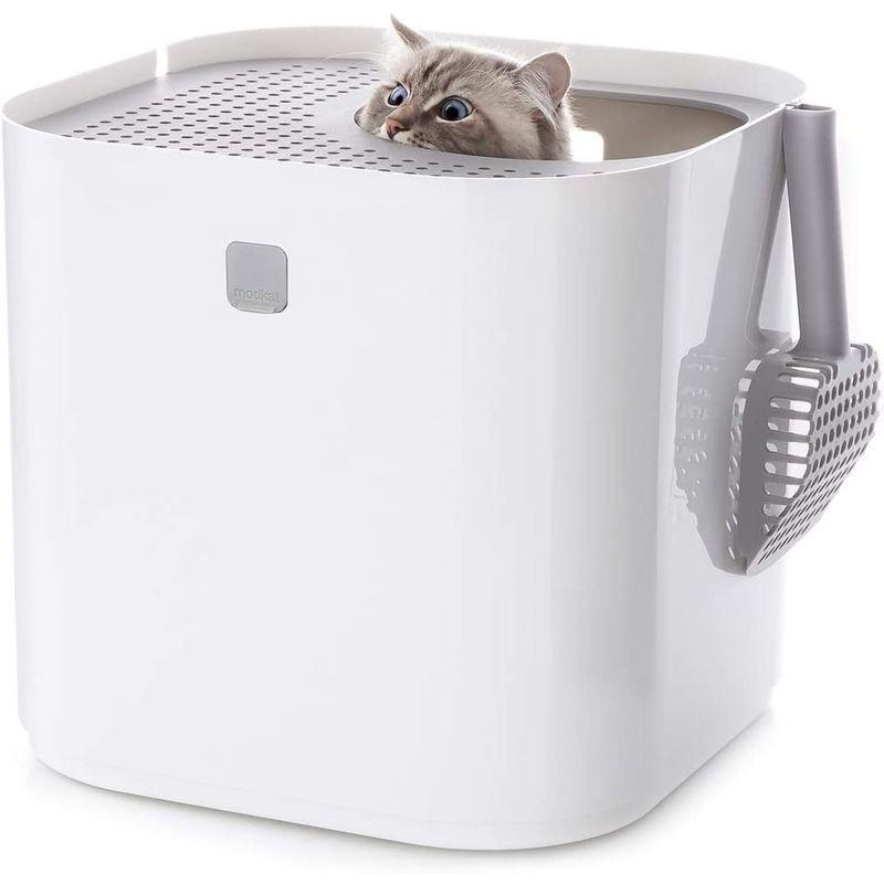 新品未使用！ モデコ(modko) モデキャットリターボックス ホワイト 約幅41cm x 奥行41cm x 高さ38cm 【1879553201】(11100円)