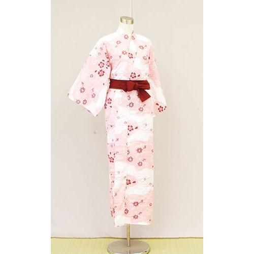 旅館浴衣　在庫品　日本製　花かすみ柄　ピンク｜ryokan-yukata｜04