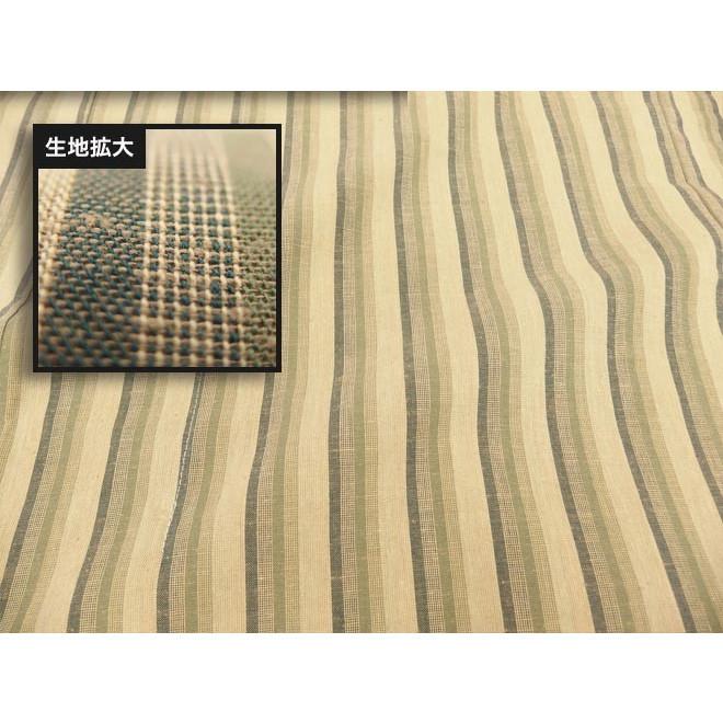 遠州綿紬 寝巻き仕立浴衣 男性用 うぐいす・緑縞柄 : 旅館浴衣の専門店 