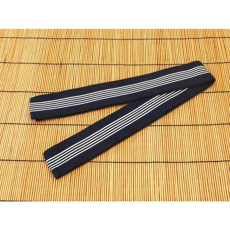 旅館浴衣平帯　ロングサイズ　紺地に白五本線　5×280cm |  | 02