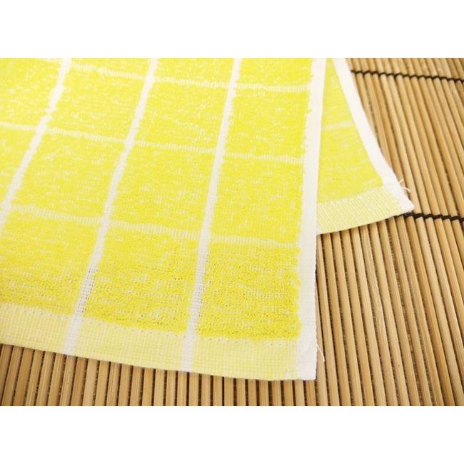 おしぼり 黄色格子 70匁 店舗・業務用 ベトナム製 28×28cm 1200枚/梱の画像