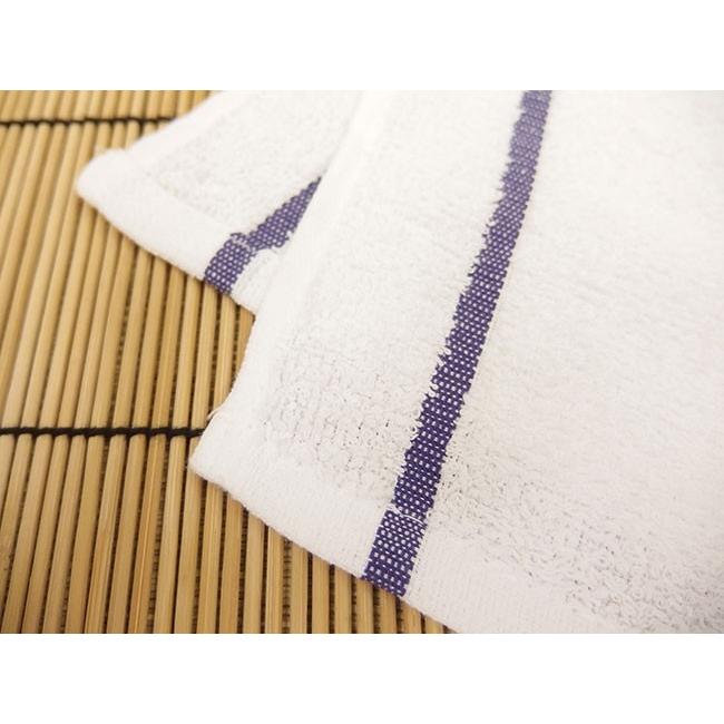 おしぼり 白平織 1本ボーダー 80匁 店舗・業務用 ベトナム製 29×29cm 1200枚/梱の画像