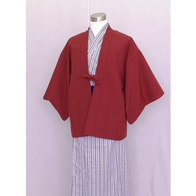 旅館半天　茶羽織　しんブッチャー生地　エンジ　受注生産30枚セットの画像