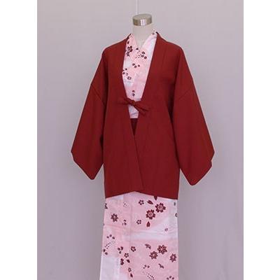 旅館半天　茶羽織　しんブッチャー生地　エンジ　受注生産30枚セットの画像