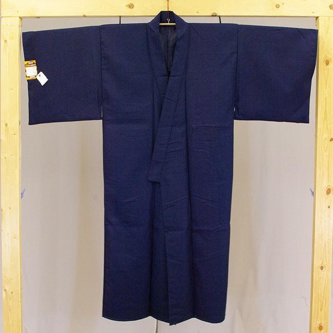 日本製 二重織ウール丹前　業務用　男性用　No.23　紺格子　帯付き｜ryokan-yukata｜03