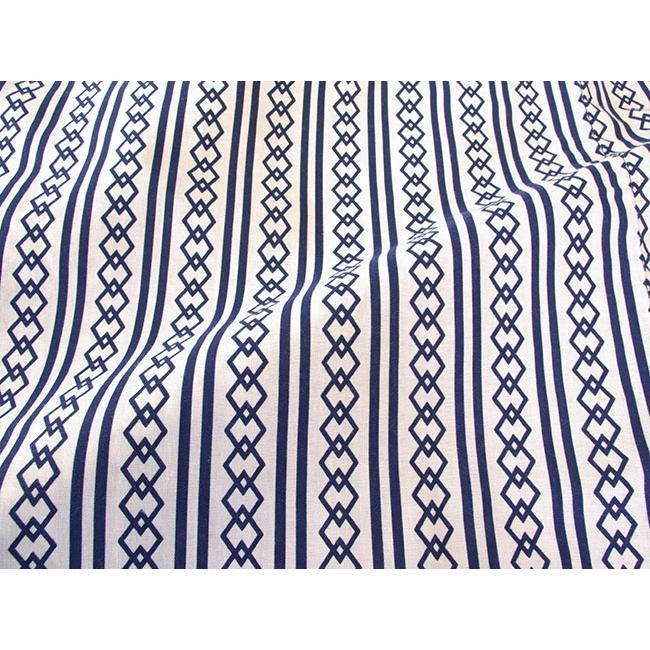 旅館・ホテル浴衣 日本製 ダイワたてかん柄 白地に紺 10枚セット