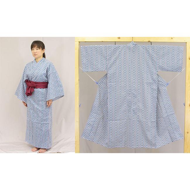 旅館浴衣　鎖形　127cm　10枚まとめ売り【未使用品　30枚まで可能】 旅館・ホテル浴衣 日本製 遊美 フチ取吉原柄 10枚セット : 旅館