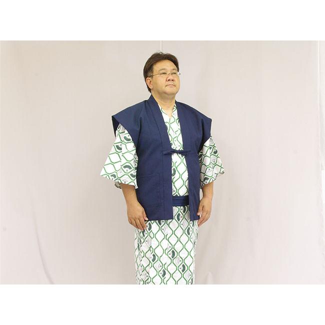 旅館・ホテル浴衣　日本製　遊美　フチ取扇柄　特大サイズ　30枚セットの画像