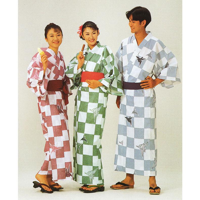 旅館・ホテル浴衣 日本製 遊美 折り鶴柄 特大サイズ : 旅館浴衣の専門