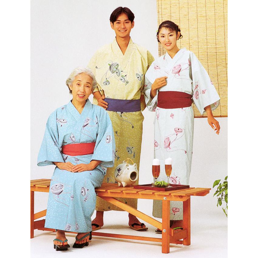旅館・ホテル浴衣　日本製　遊美　松葉にコマ柄　大サイズ　30枚セットの画像