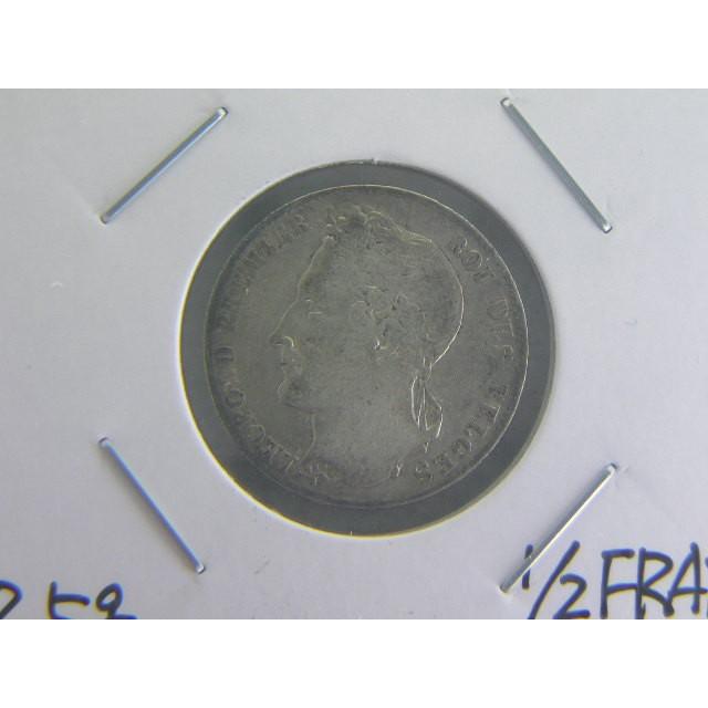 6/ベルギー・1/2FRANC銀1844年 コレクション、趣味-貨幣、メダル、インゴット