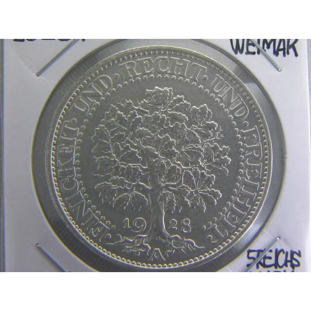 56/ドイツ・5REICHSMARK銀貨1928年A  WEIMAR