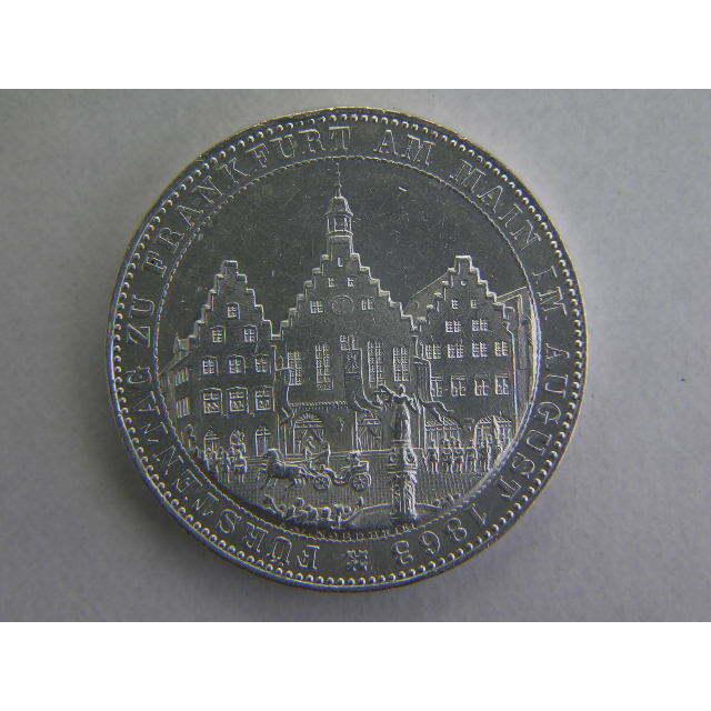 372/ドイツ・THALER銀貨1863年　FRANKFURT